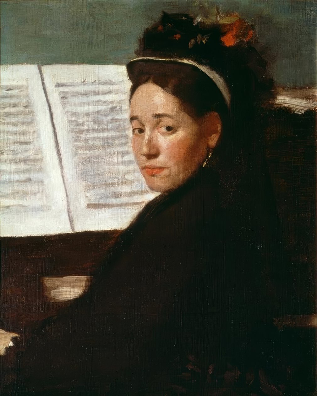 Mademoiselle Dihau al pianoforte da Edgar Degas