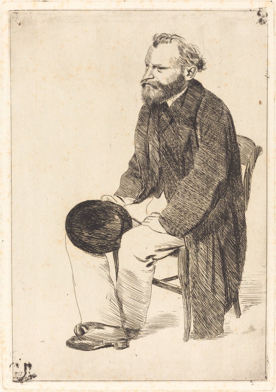 Manet seduto, girato a sinistra, c. 1861 da Edgar Degas