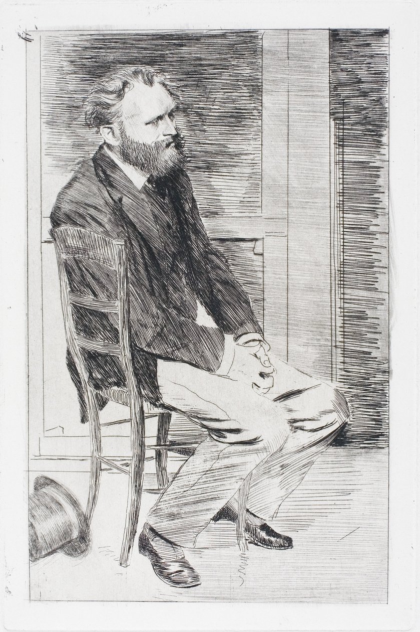 Manet seduto, girato a destra da Edgar Degas