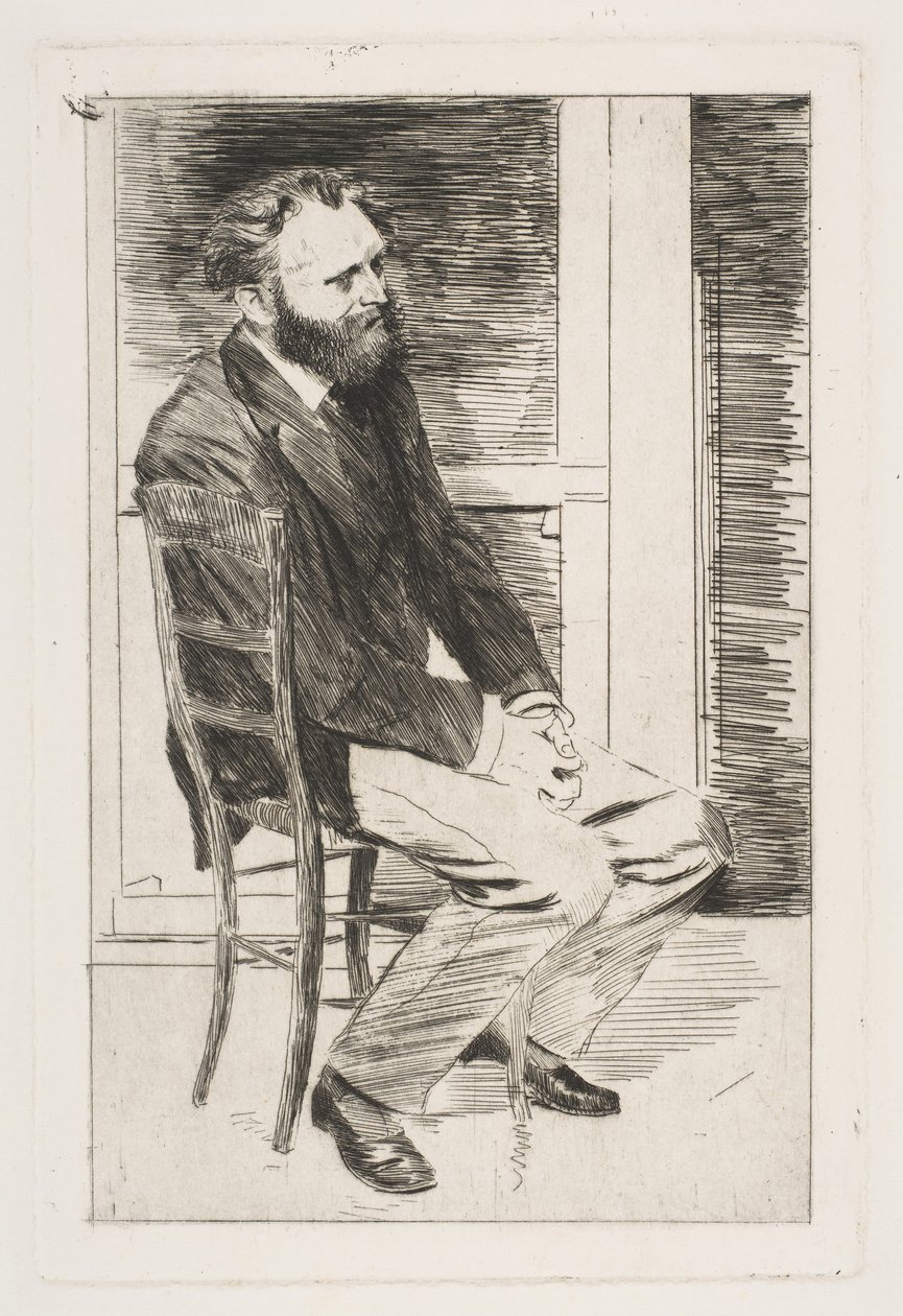 Manet seduto, rivolto a destra, 1864-65 da Edgar Degas