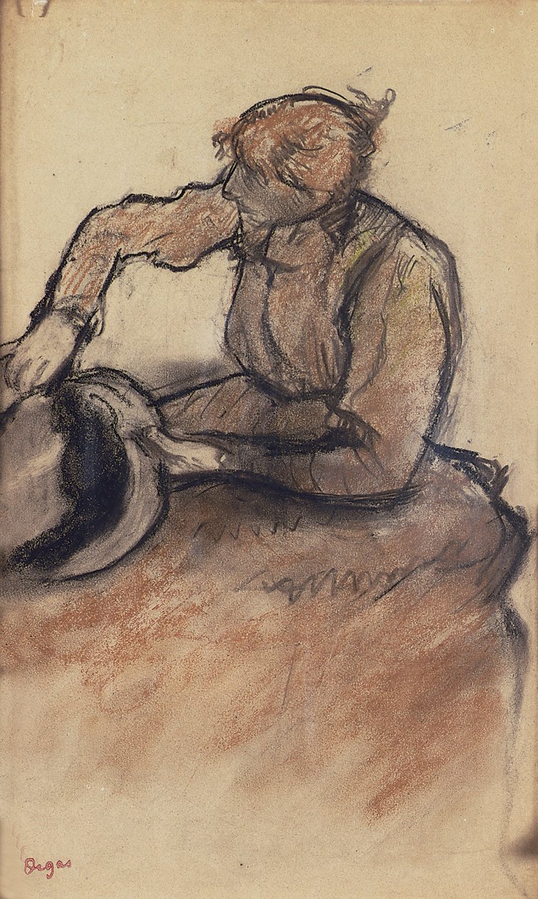 Modista che rifinisce un cappello, c.1898 da Edgar Degas