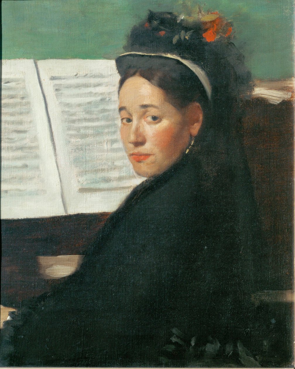 La signorina Dihau al pianoforte (olio su tela) da Edgar Degas