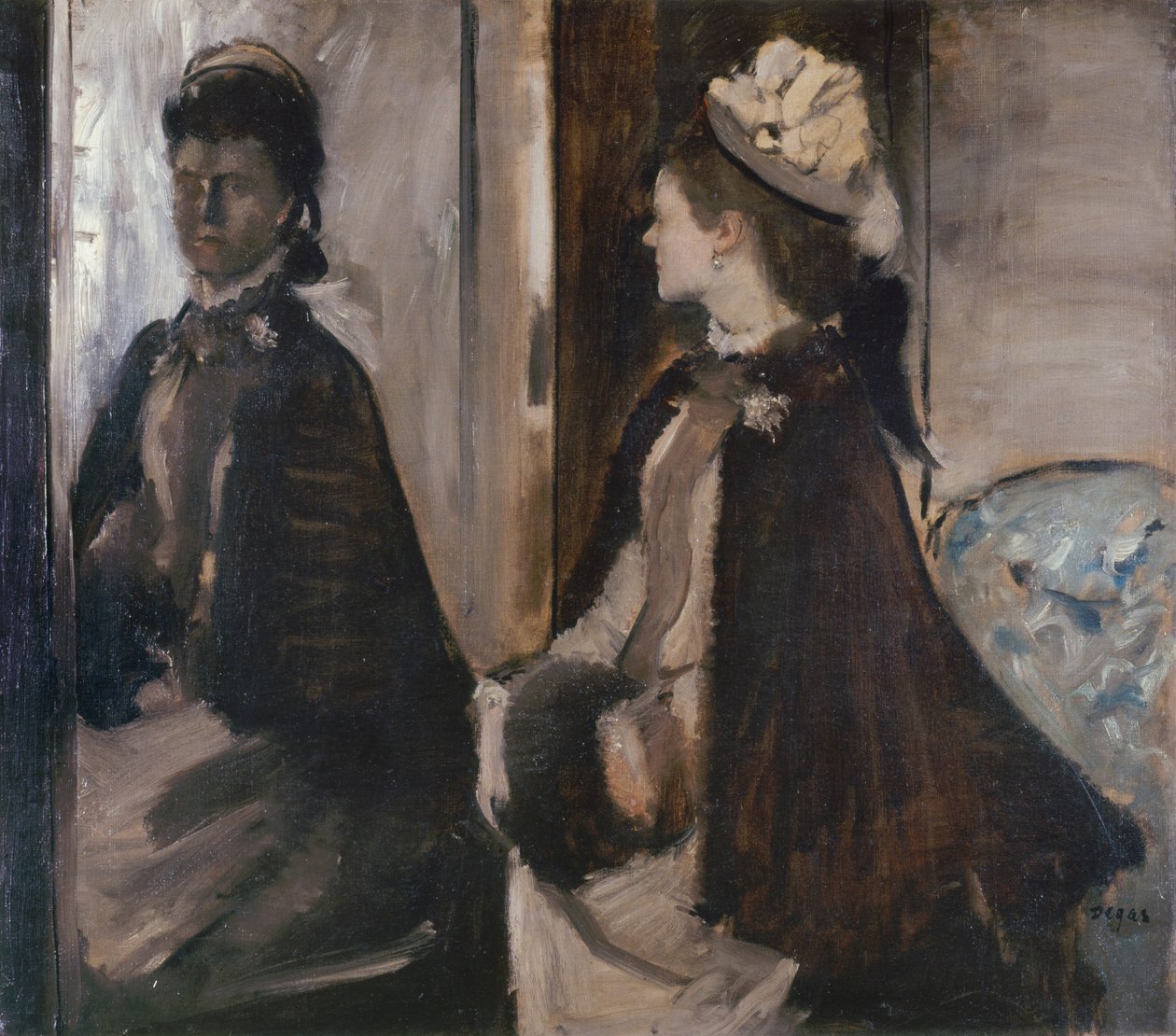 La signora Jeantaud nello specchio, c. 1875 da Edgar Degas