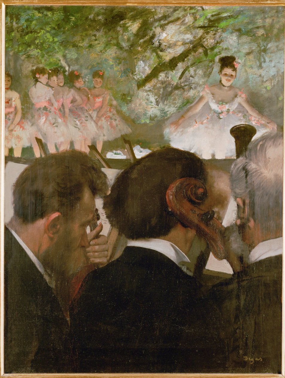 Musicisti in orchestra (olio su tela) da Edgar Degas