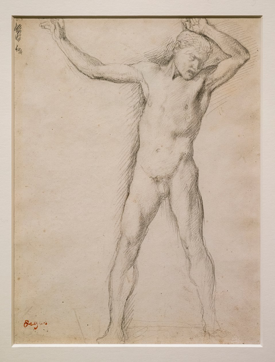 Volto nudo, braccia alzate, circa 1859-1861 da Edgar Degas