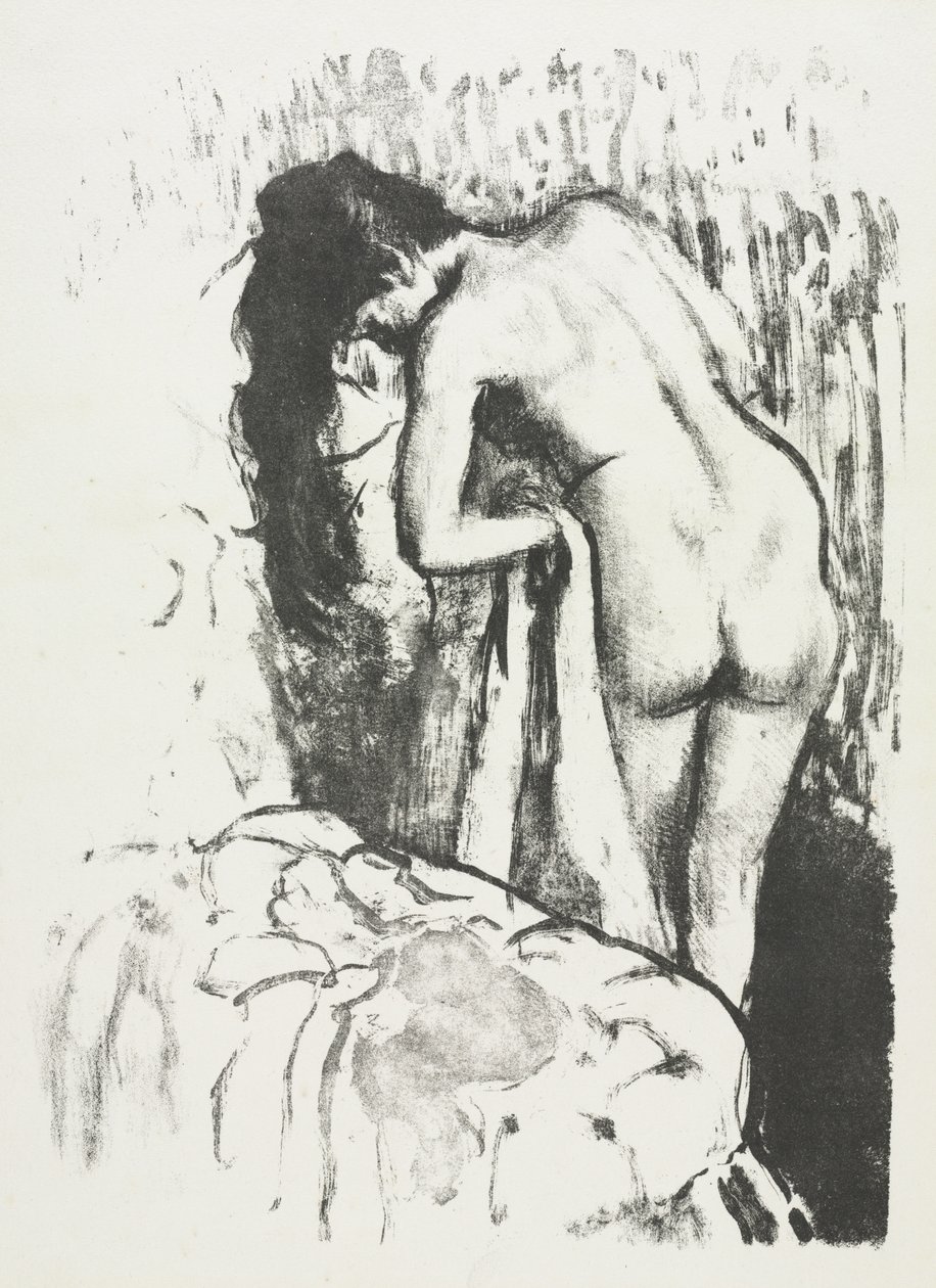 Donna Nuda in Piedi, si Asciuga da Edgar Degas