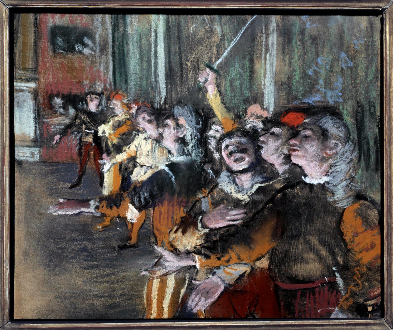 Pastello di comparse o coristi su monotipo di Edgar Degas da Edgar Degas
