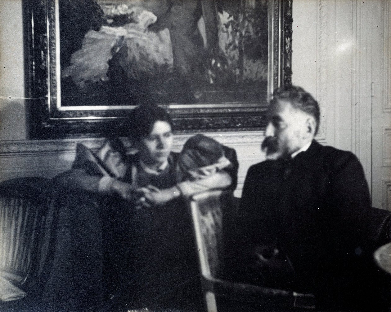 Ritratto dello scrittore Stephane Mallarme (1842-1898) e Paule Gobillard, nipote di Berthe Morisot. Fotografia di Edgar Degas (1834-1917) 1896 da Edgar Degas