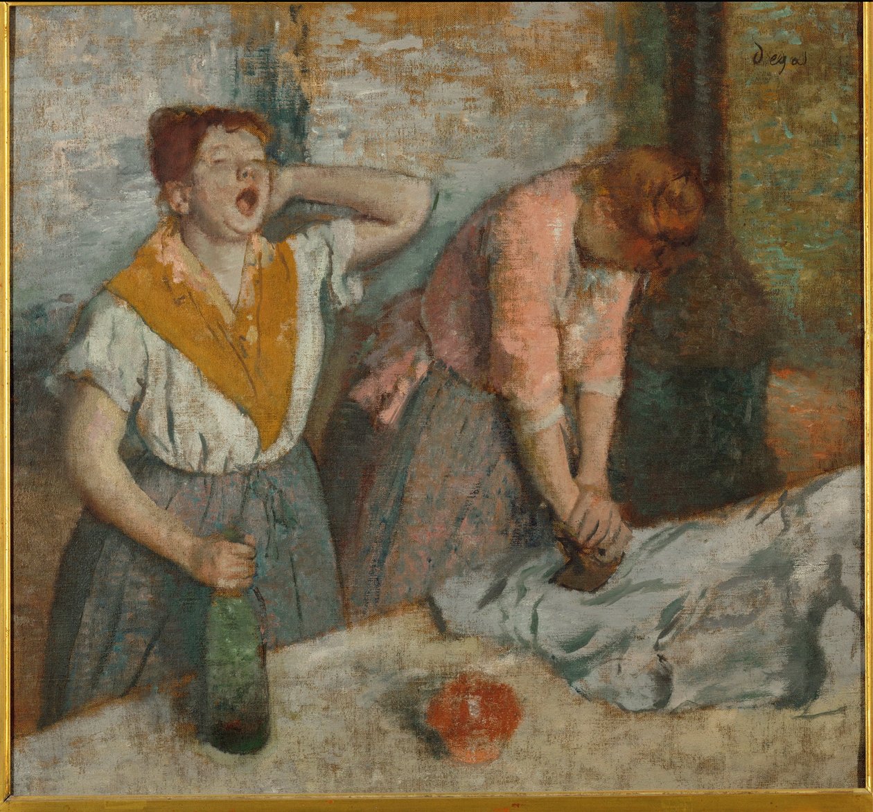Repasseuses (olio su tela) da Edgar Degas