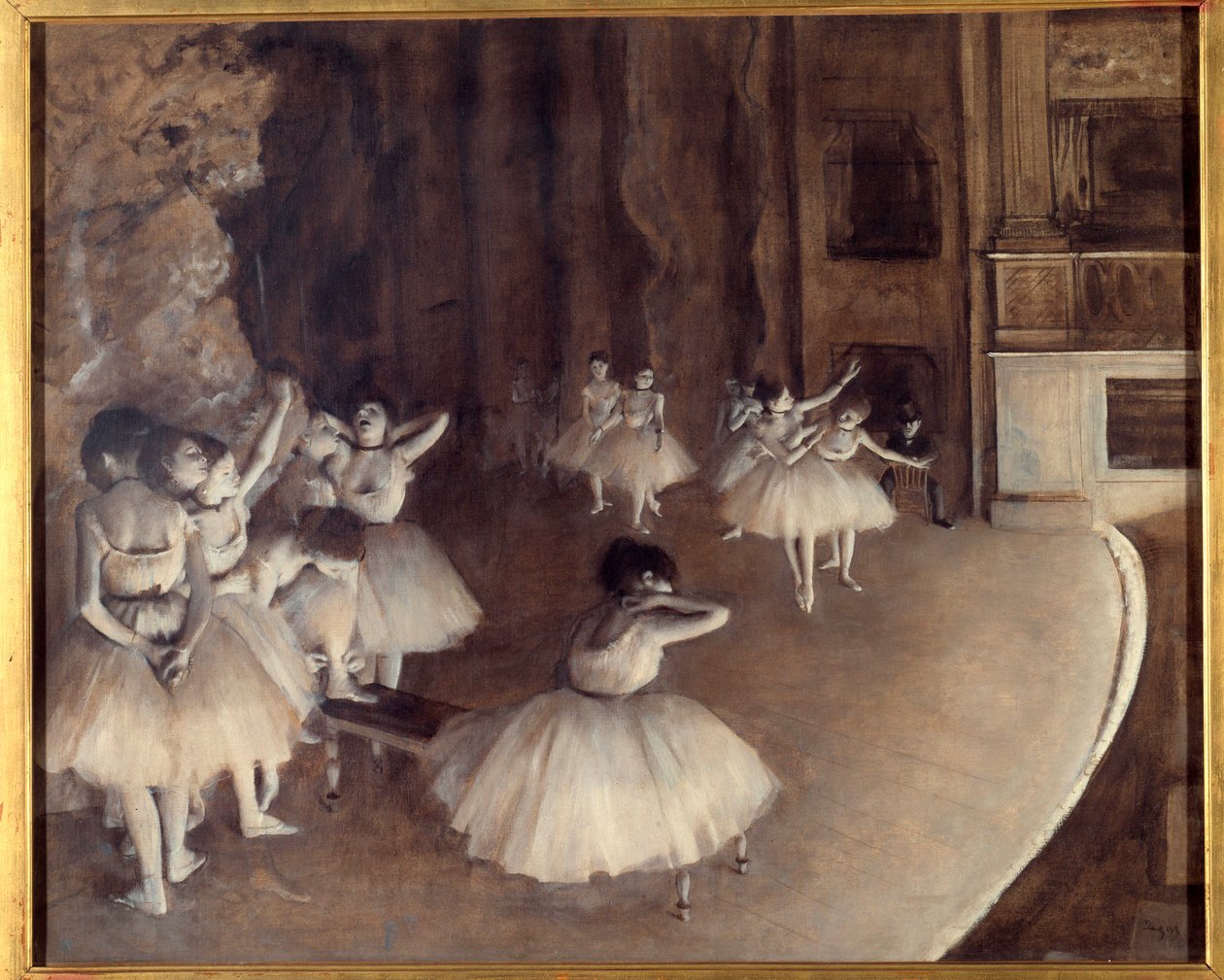 Ripetizione di un balletto sul palco (1874) (dettaglio) da Edgar Degas