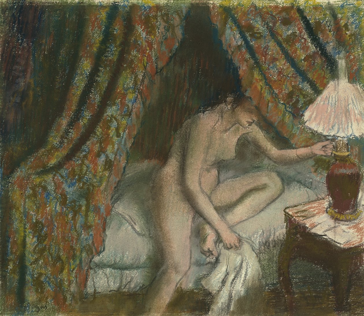 Ritirarsi, c.1883 da Edgar Degas
