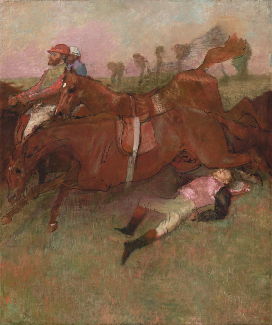 Scena tratta dallo “Steeplechase”: Il fantino caduto da Edgar Degas