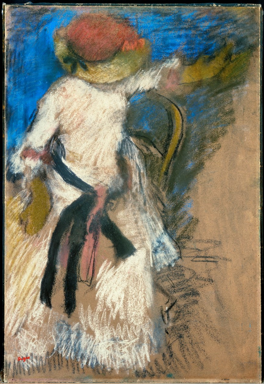 Donna seduta (pastello su legno) da Edgar Degas