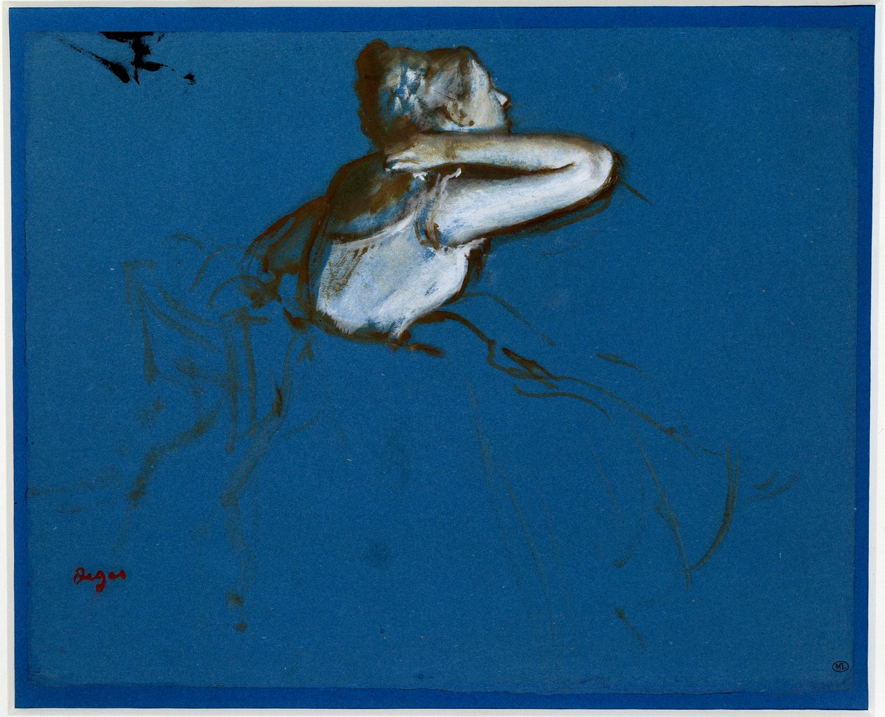 Ballerina seduta girata a destra da Edgar Degas