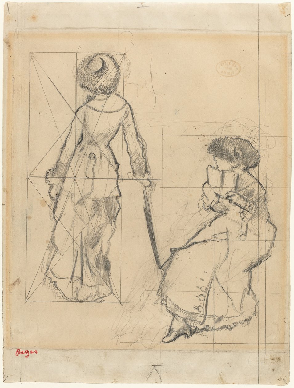 Studio per "Mary Cassatt al Louvre" (recto) da Edgar Degas