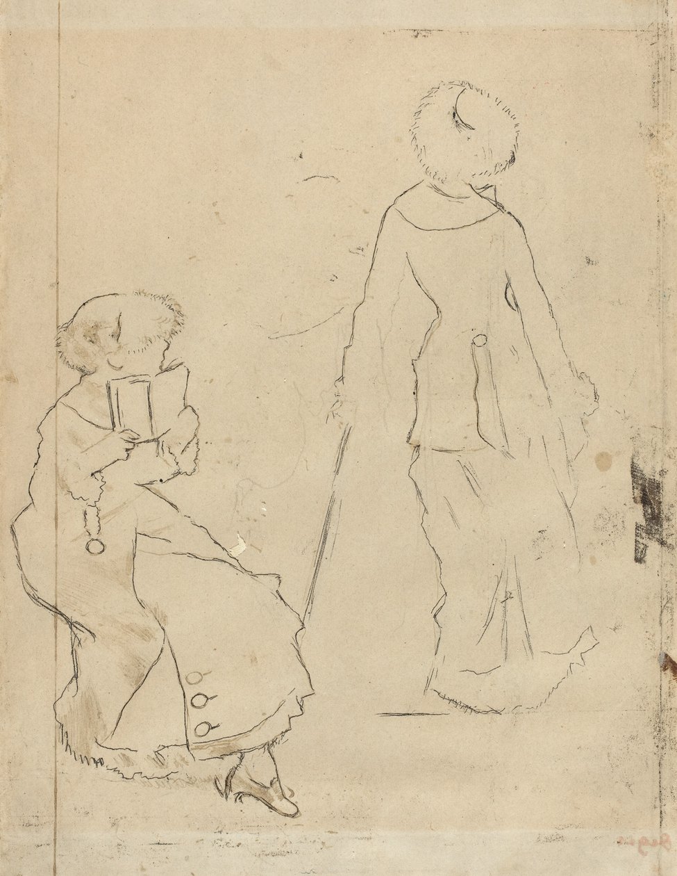 Studio per "Mary Cassatt al Louvre" [verso] da Edgar Degas