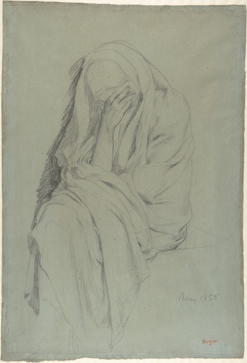Studio per “Vieille Italienne” (fronte); Studio di drappeggio (retro) da Edgar Degas