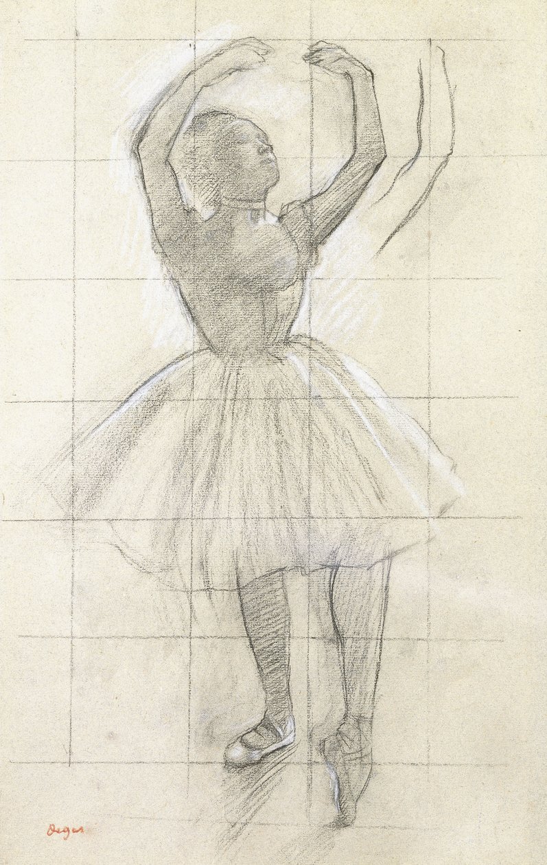 Studio per una ballerina in posa, da una fotografia, c.1874 da Edgar Degas