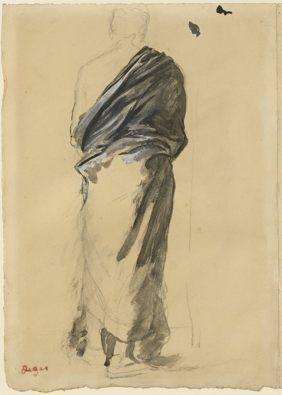 Studio di drappeggio, 1860-65 da Edgar Degas