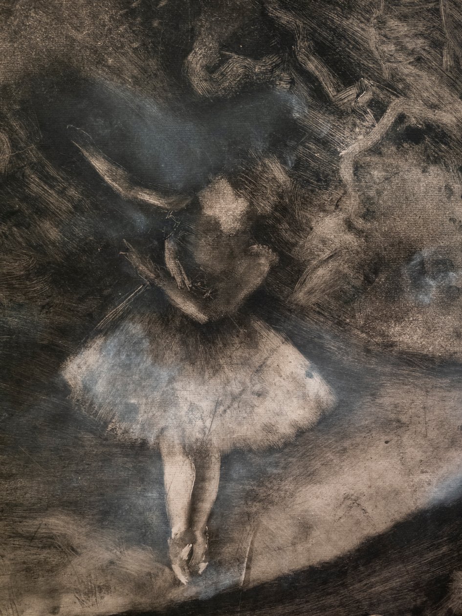 Il Maestro di Balletto (dettaglio) (eseguito in collaborazione con Ludovic Lepic) da Edgar Degas