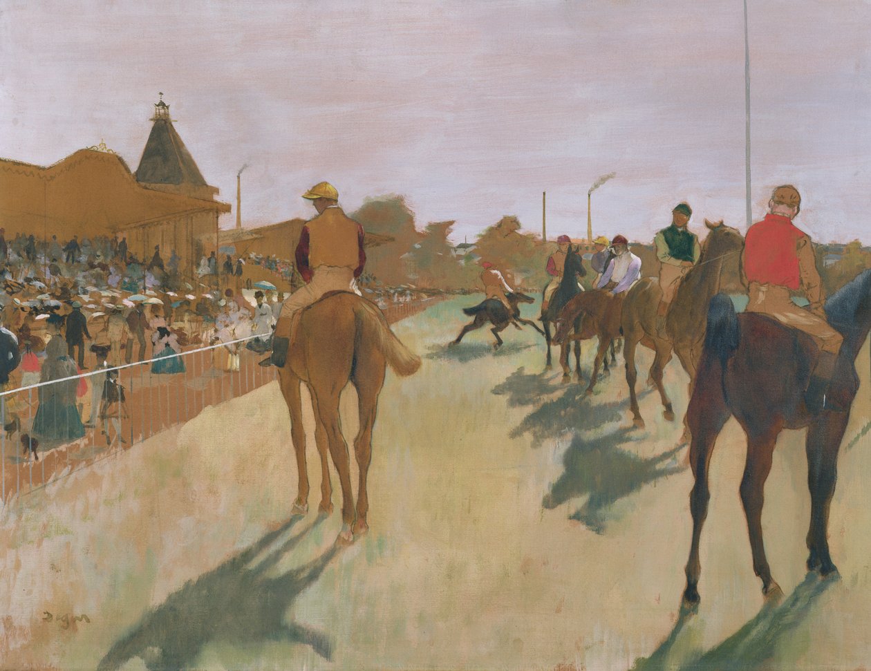 La parata, o cavalli da corsa davanti alle tribune, c.1866-68 da Edgar Degas
