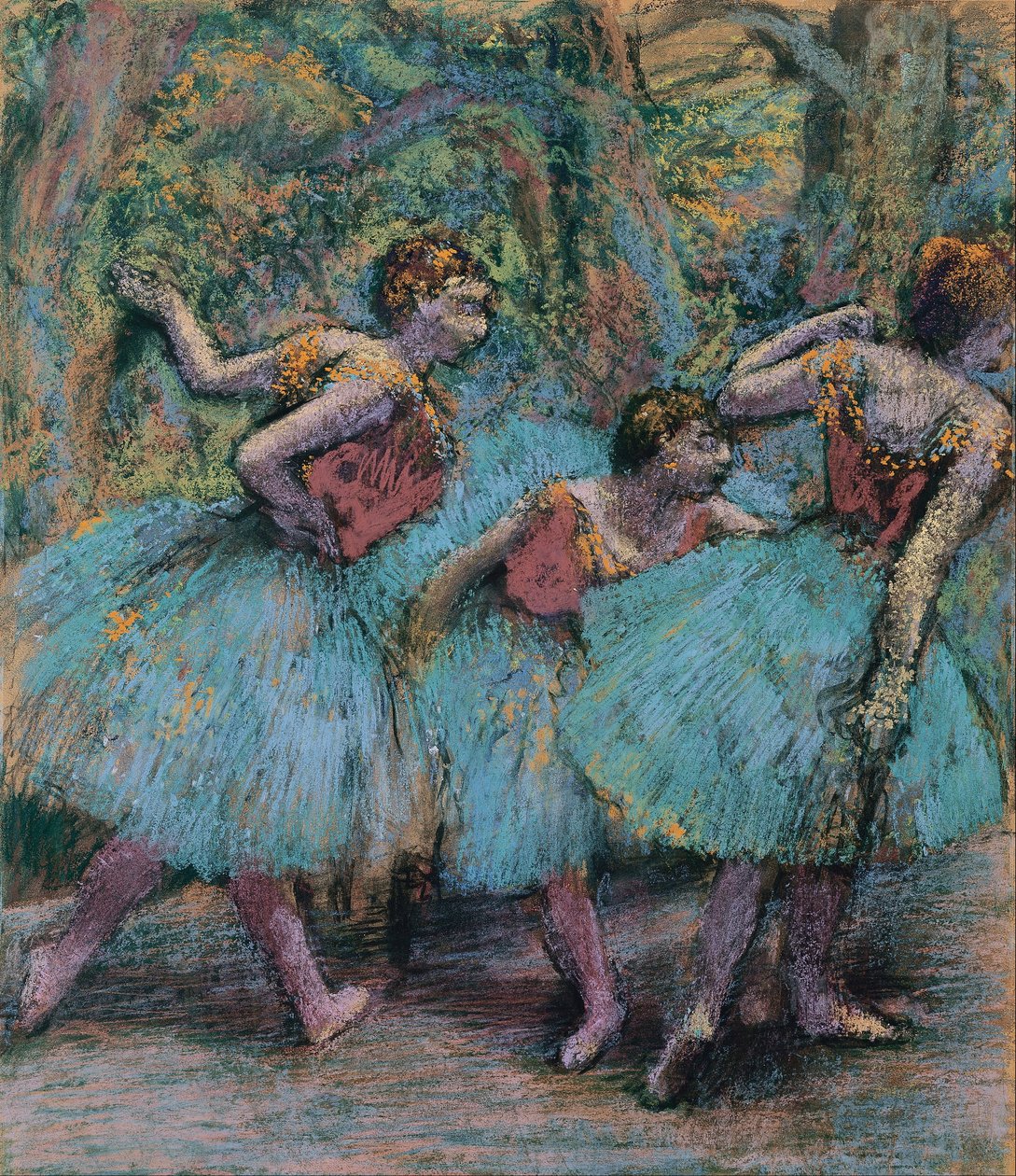 Tre ballerine (tutù blu, corpetti rossi) da Edgar Degas