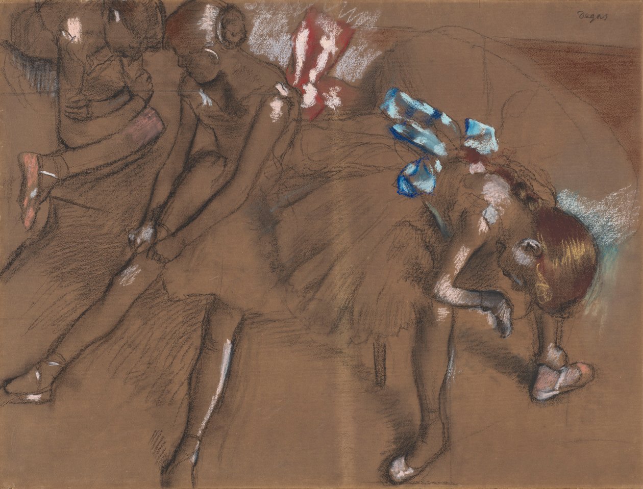 Tre ballerini a riposo, c.1880 da Edgar Degas