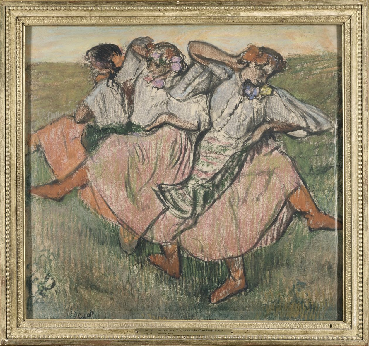 Tre ballerine in costume tradizionale ucraino da Edgar Degas