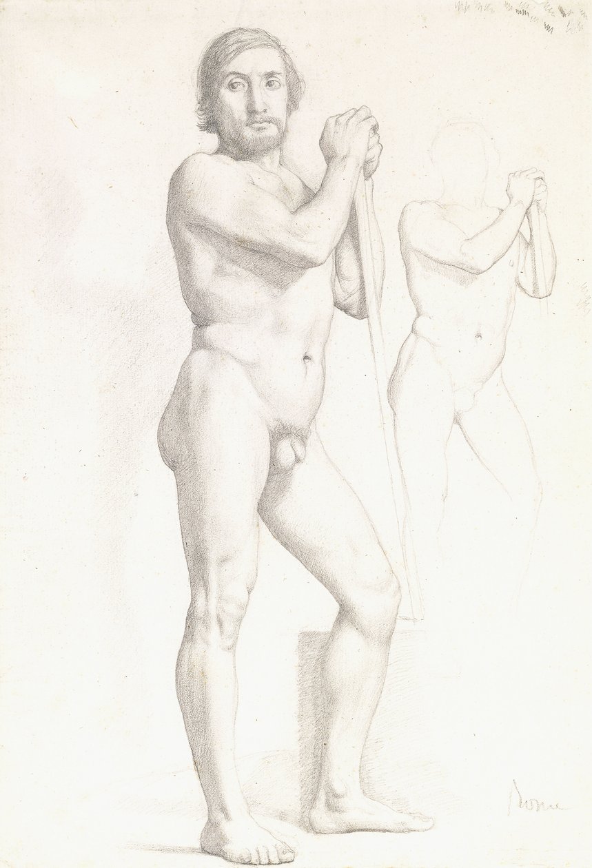 Due studi accademici di un uomo da Edgar Degas