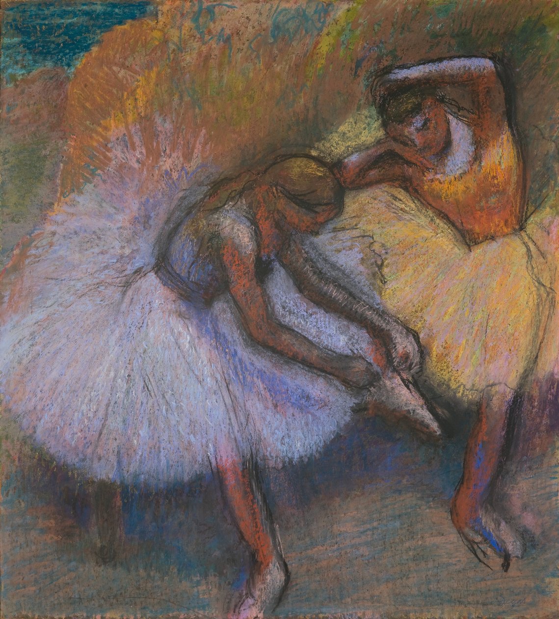 Due ballerine, 1898 circa (pastello su carta) da Edgar Degas
