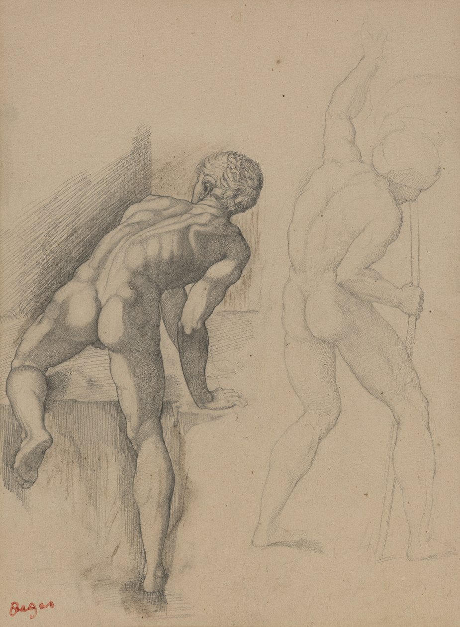 Due uomini nudi da Edgar Degas