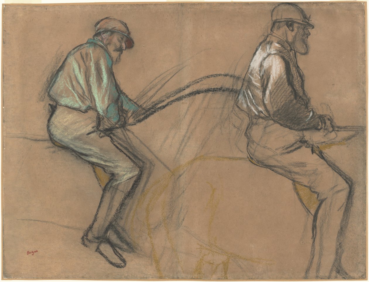 Due studi su un fantino da Edgar Degas