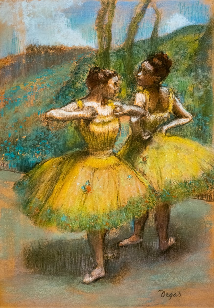 Due ballerine in giallo da Edgar Degas