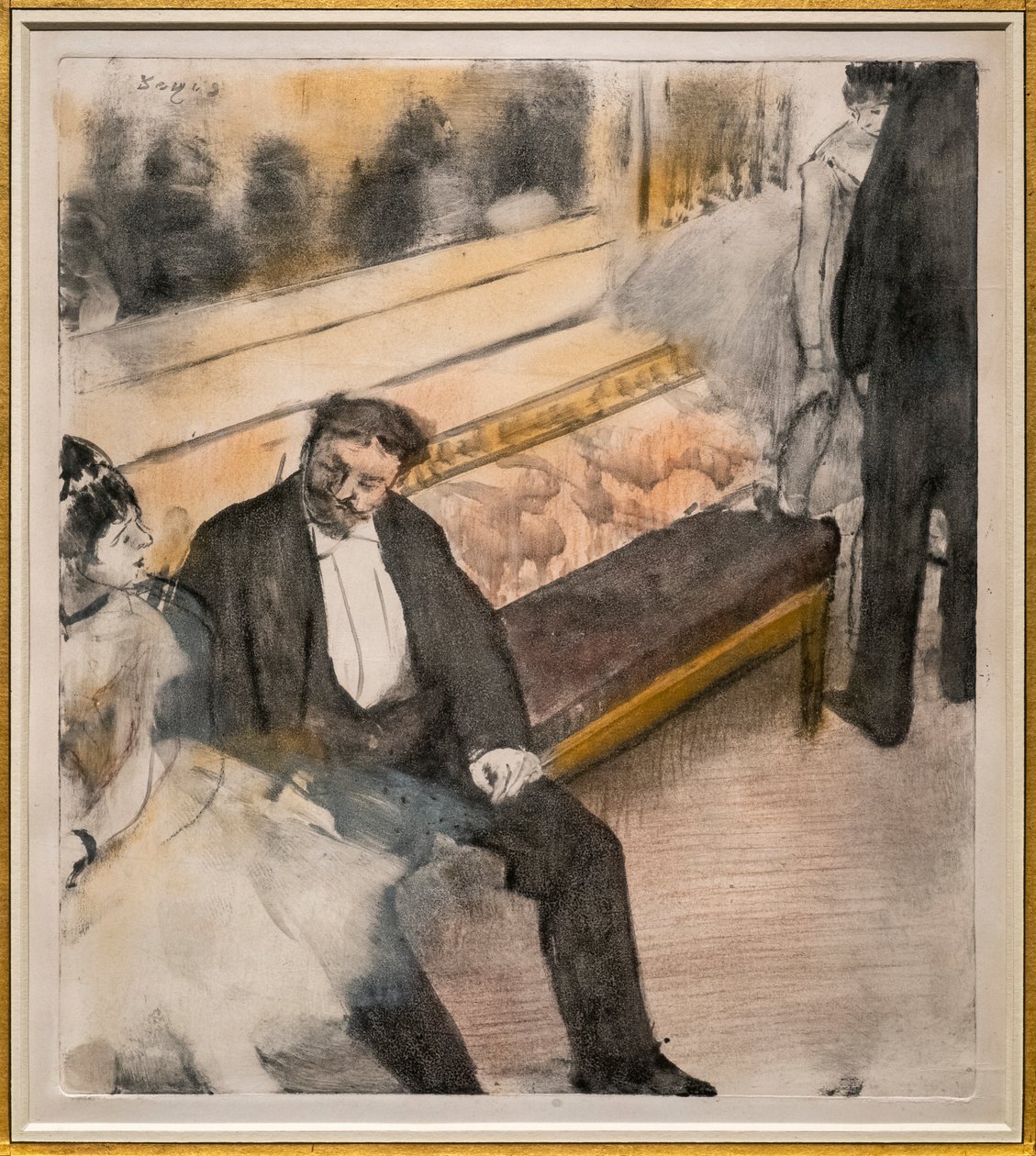 Due uomini e due ballerine. Intorno al 1876-1877 da Edgar Degas