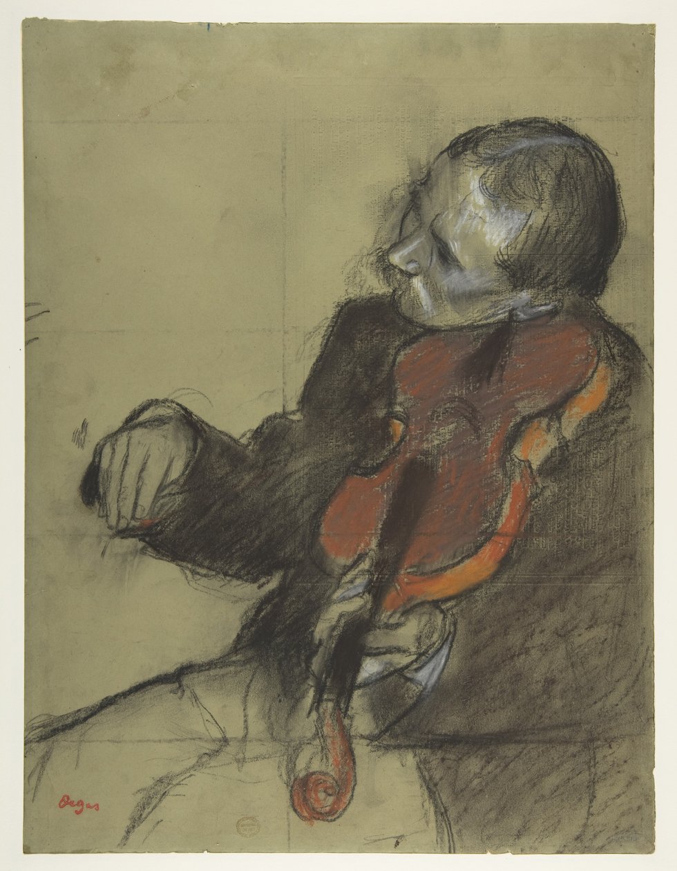 Violinista, studio per "La lezione di danza" da Edgar Degas