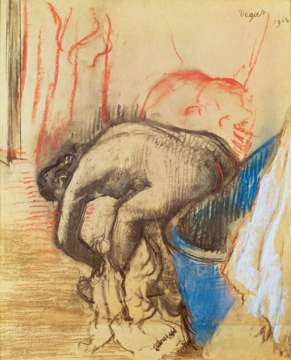 Donna che asciuga la gamba sinistra da Edgar Degas