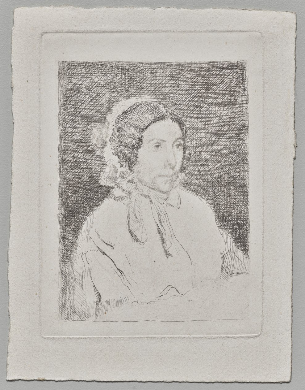 Donna con un berretto con volant da Edgar Degas