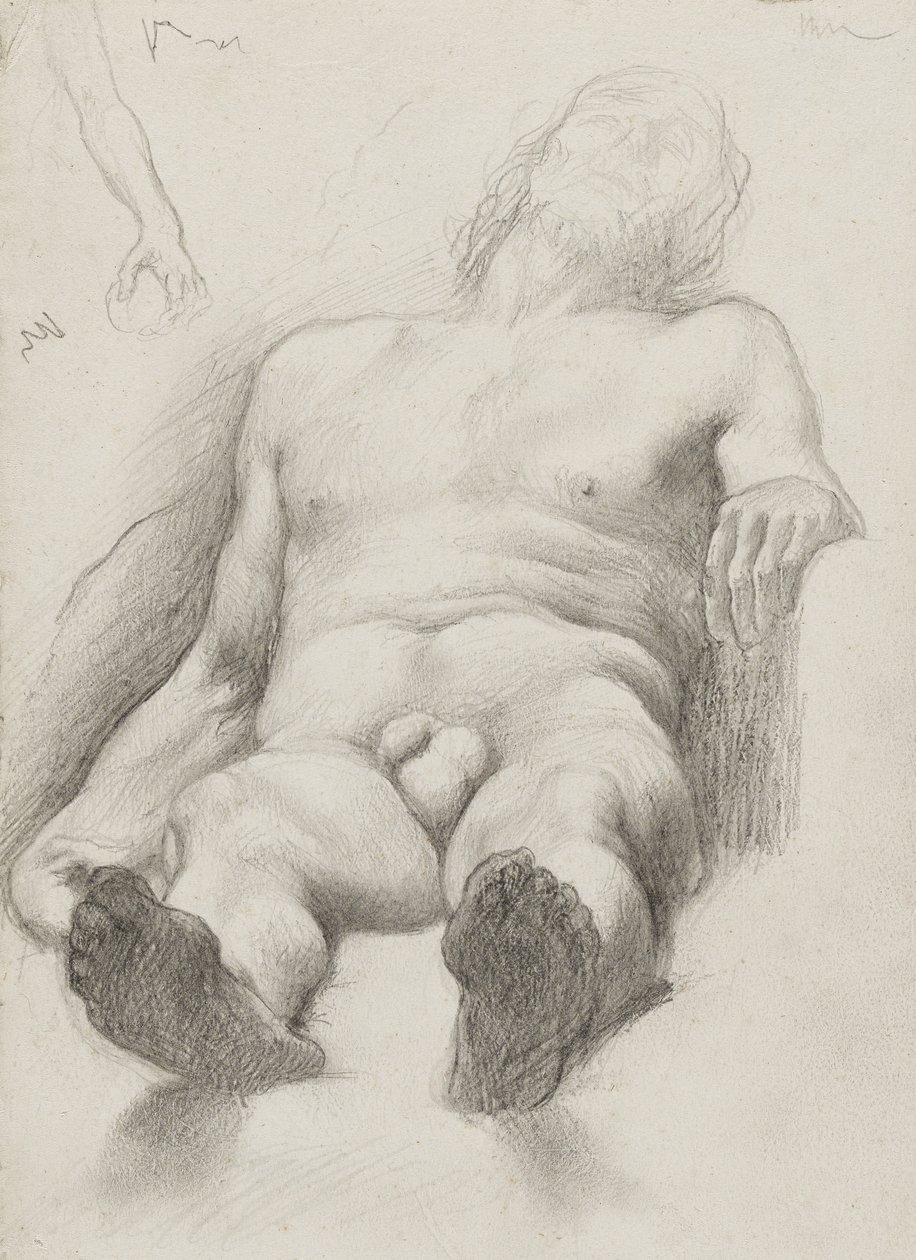Étude - Homme Nu Couché da Edgar Degas