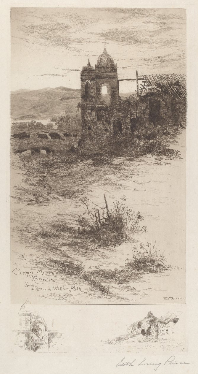 Missione di Carmel (prima del restauro) da Edith Loring Peirce Getchell, after William Keith