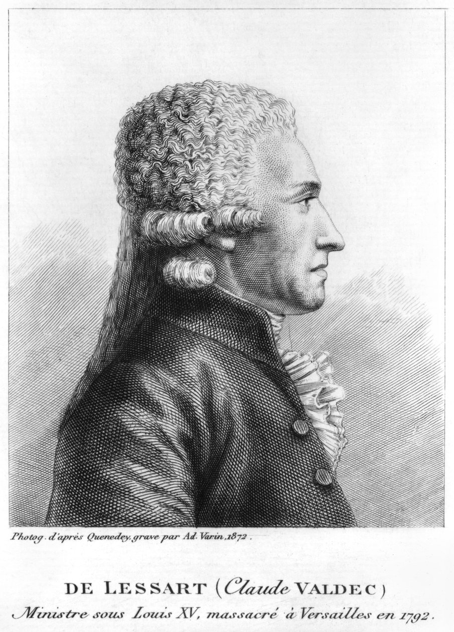 Ritratto di Claude Valdec de Lessart (1741-92) inciso da Ad. Varin, 1872 da Edme Quenedey