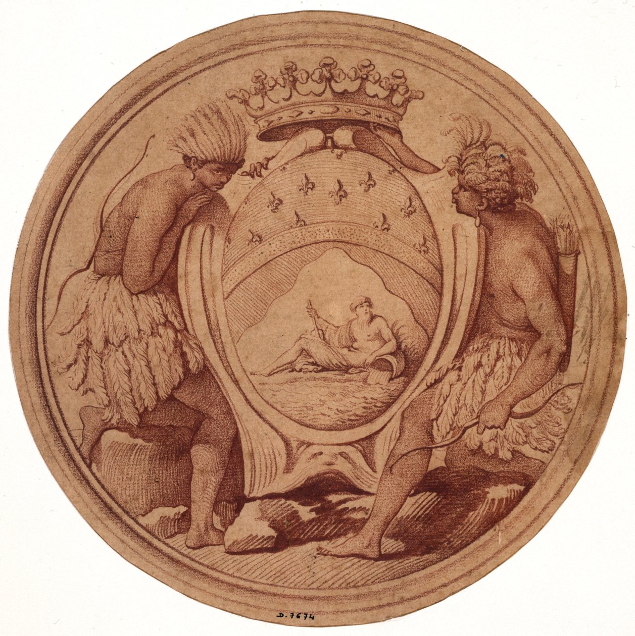 Entwurf für eine Medaille für die Compagnie des Indes da Edmé Bouchardon