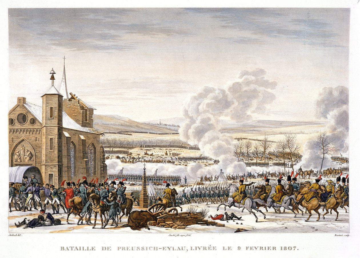 La battaglia di Eylau, Germania, 9 febbraio 1807 da Edme Bovinet