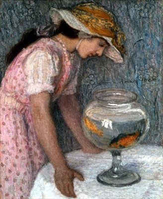 Ragazza con un pesce rosso da Edmond François Aman Jean
