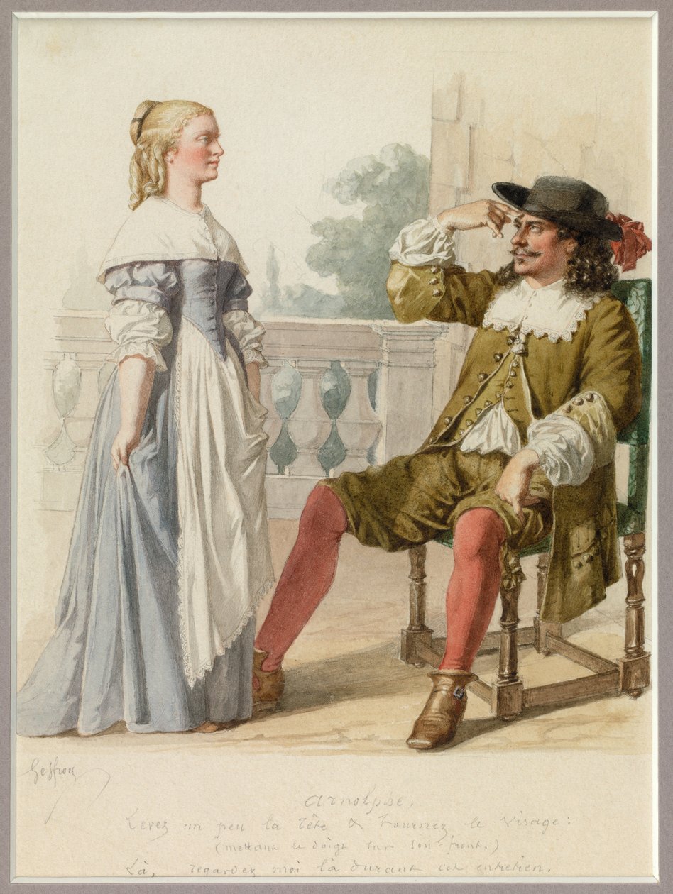 Ritratto di Agnes e Arnolphe, 1870 circa (acquerello) da Edmond Aime Florentin Geffroy