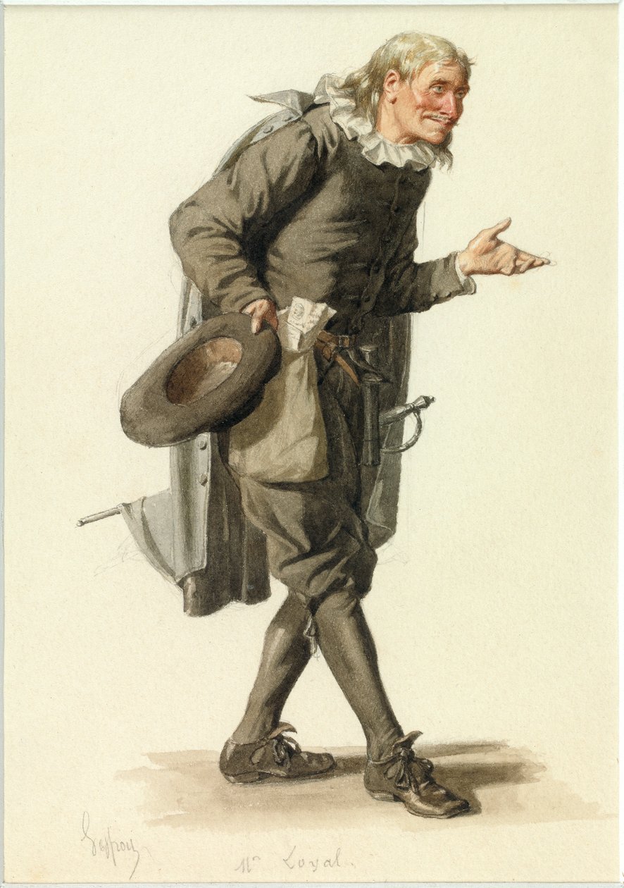 Ritratto di Monsieur Loyal, 1870 circa (acquerello) da Edmond Aime Florentin Geffroy