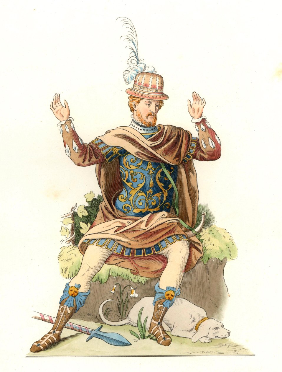 Gentiluomo francese in costume antico da Edmond Lechevallier Chevignard