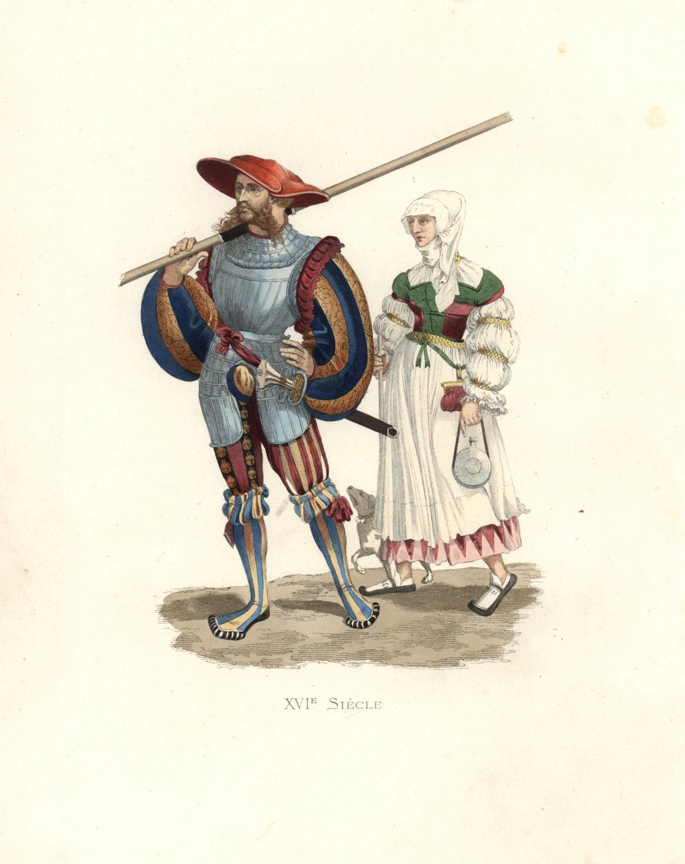 Lanciere tedesco e contadina da Edmond Lechevallier-Chevignard