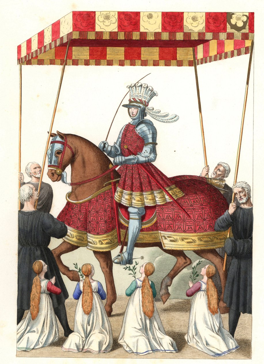 Re Luigi XII di Francia (dopo una miniatura di Jean Marot) - Litografia da un