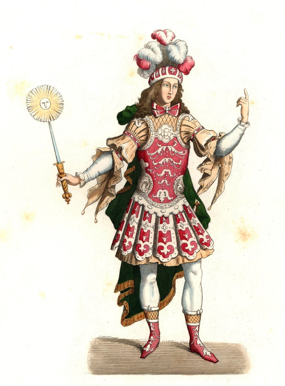 Luigi XIV di Francia, il re sole, in costume da ballo da Edmond Lechevallier Chevignard