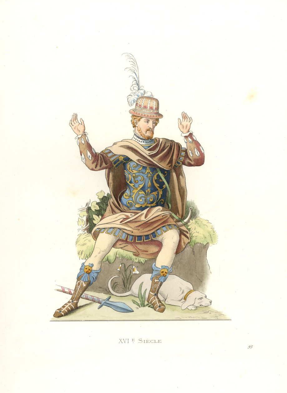 Gentiluomo francese in costume antico da Edmond Lechevallier Chevignard